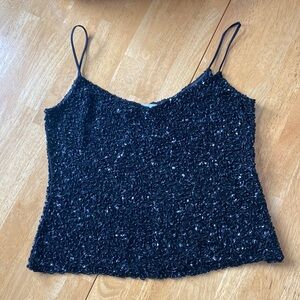 Badgley Mischka Silk Sequined Camisole Tank